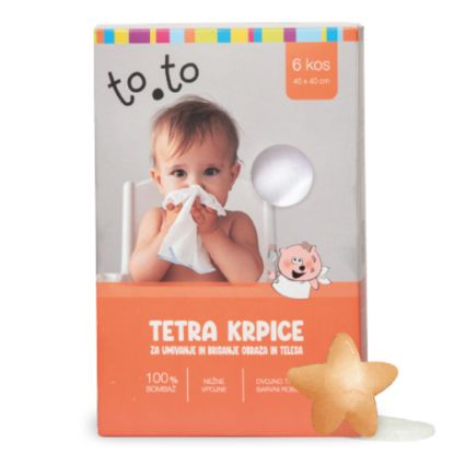 Slika To.to, bombažne tetra krpice za umivanje (6 krpic)