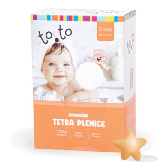 Slika To.to., tetra bombažne plenice (5 plenic)