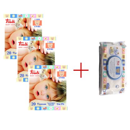 Slika Trudi Baby Care Dry Fit Midi (4-9 kg), paket (3 x 20 plenic)