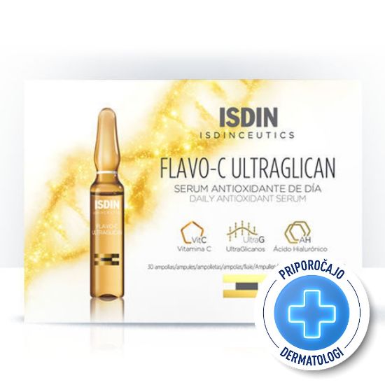 Slika ISDIN Isdinceutics Flavo-C Ultraglican, dnevni antioksidacijski serum - ampule (30 x 2 ml)
