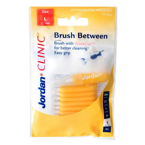Slika Jordan Brush Between - Rumena, 0,7 mm (10 medzobnih ščetk)