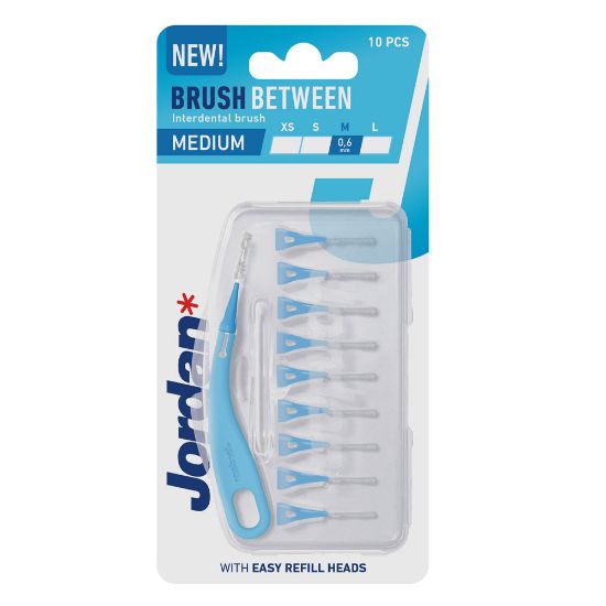 Slika Jordan Brush Between - Modra, 0,6 mm (1 držalo + 10 medzobnih ščetk)