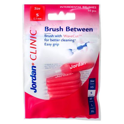 Slika JORDAN MEDZOBNA ŠČETKA BRUSH BETWEEN S 0,5 MM RDEČA Z DRŽALO