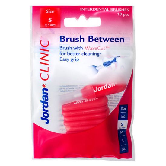 Slika JORDAN MEDZOBNA ŠČETKA BRUSH BETWEEN S 0,5 MM RDEČA Z DRŽALO