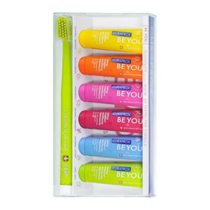 Slika Curaprox [BE YOU.], paket šestih zobnih past različnih okusov in ščetka CS 5460