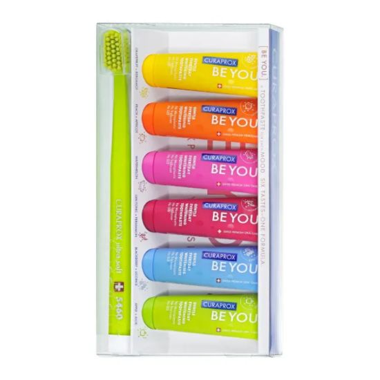 Slika Curaprox [BE YOU.], paket šestih zobnih past različnih okusov in ščetka CS 5460
