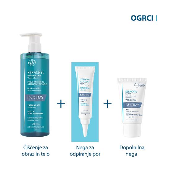 Slika Ducray Keracnyl Glycolic+, krema za odpiranje por (30 ml)
