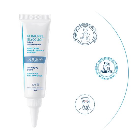 Slika Ducray Keracnyl Glycolic+, krema za odpiranje por (30 ml)