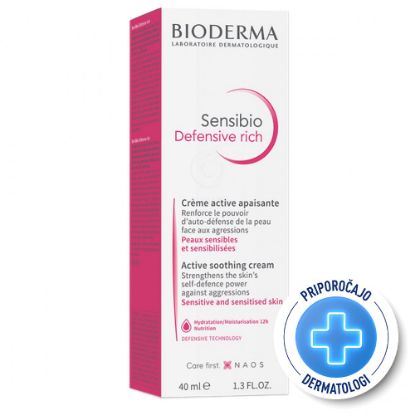 Slika Bioderma Sensibio Defensive Rich, bogata pomirjujoča krema za občutljivo kožo (40 ml)