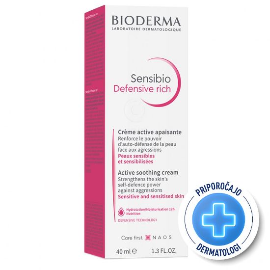Slika Bioderma Sensibio Defensive Rich, bogata pomirjujoča krema za občutljivo kožo (40 ml)