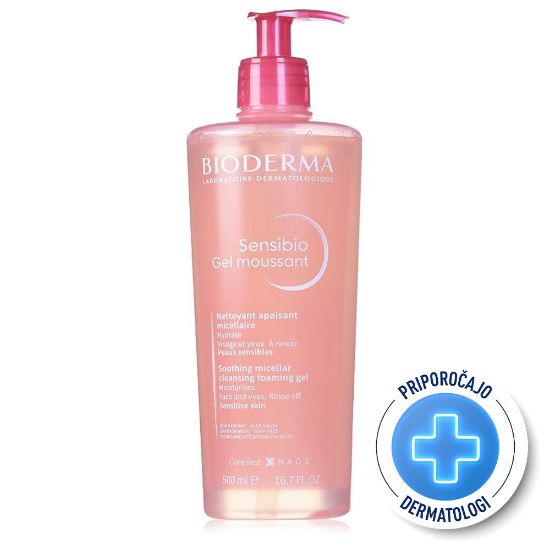 Slika Bioderma Sensibio Gel Moussant, čistilni gel za občutljivo kožo (500 ml)