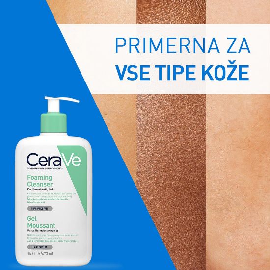 Slika CeraVe, peneči čistilni gel za obraz za normalno do mastno kožo (473 ml)