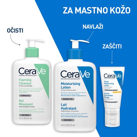 Slika CeraVe, peneči čistilni gel za obraz za normalno do mastno kožo (473 ml)