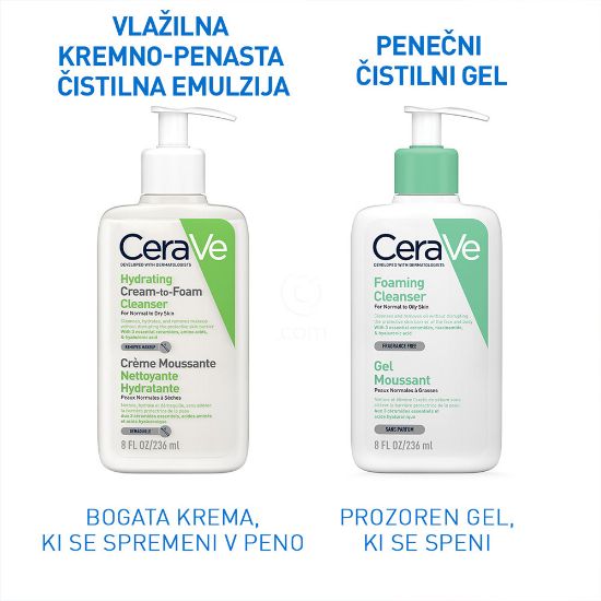 Slika CeraVe, vlažilna kremno-penasta čistilna emulzija (236 ml)