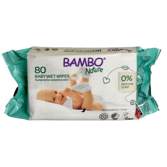 Slika Bambo Nature, vlažilni čistilni robčki (80 robčkov)