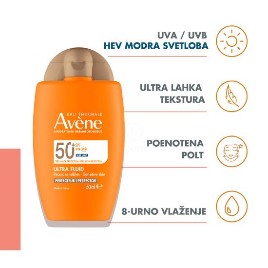Slika Avene Sun, obarvani ultra fluid za zaščito pred soncem za obraz - ZF 50 + (50 ml)