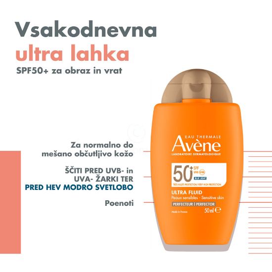 Slika Avene Sun, obarvani ultra fluid za zaščito pred soncem za obraz - ZF 50 + (50 ml)