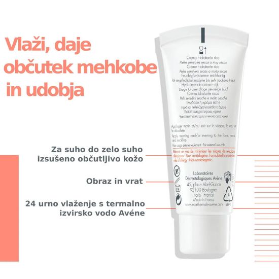Slika Avene Eau Thermale Hydrance, bogata vlažilna krema - tuba (40 ml)