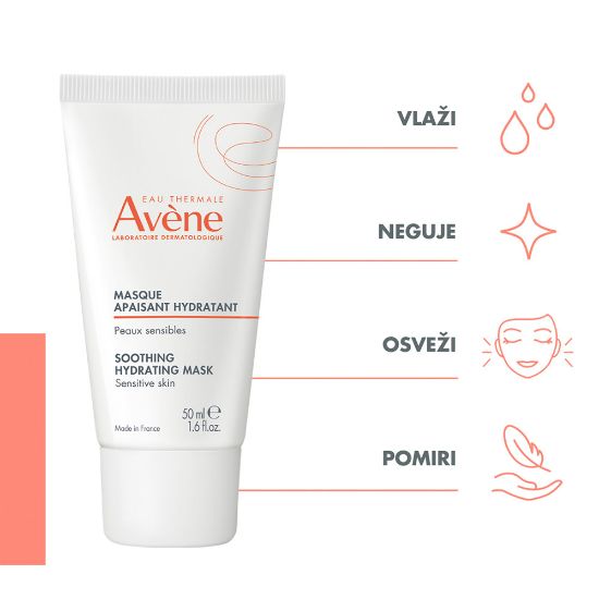 Slika Avene, pomirjujoča maska za vlaženje kože (50 ml)