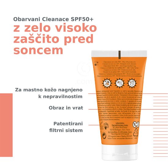 Slika Avene Sun Cleanance, obarvana krema - zelo visoka zaščita - ZF50+ (50 ml)