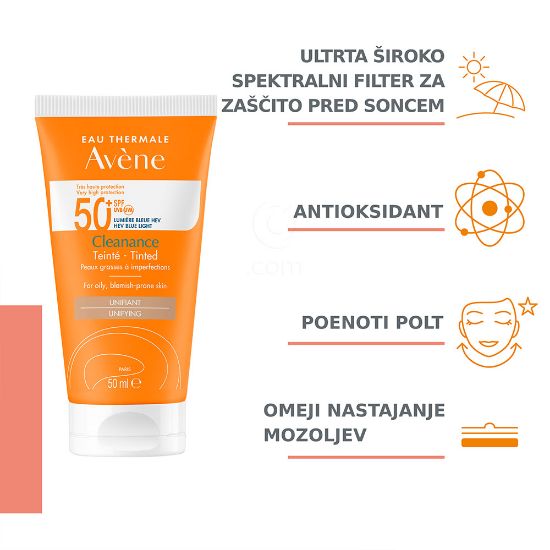 Slika Avene Sun Cleanance, obarvana krema - zelo visoka zaščita - ZF50+ (50 ml)