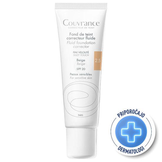 Slika Avene Couvrance, korektivni tekoči puder 2.5 bež (30 ml)