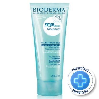 Slika Bioderma ABCDerm Moussant, čistilni gel za lase in telo (200 ml)