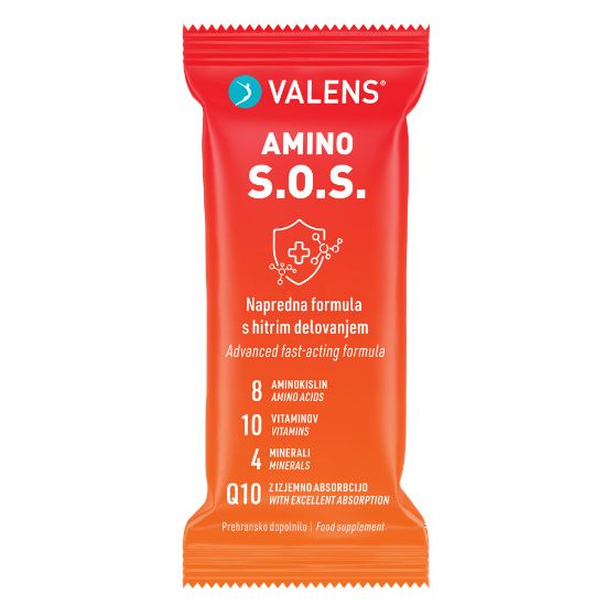 Slika Valens Amino S.O.S., prašek za pripravo napitka - vrečke (10 x 16 g)