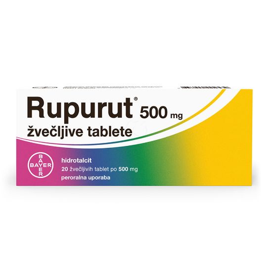 Slika Rupurut 500 mg, žvečljive tablete (20 žvečljivih tablet)