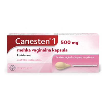 Slika Canesten 1 500 mg, mehka vaginalna kapsula + aplikator (1 kapsula + 1 aplikator)