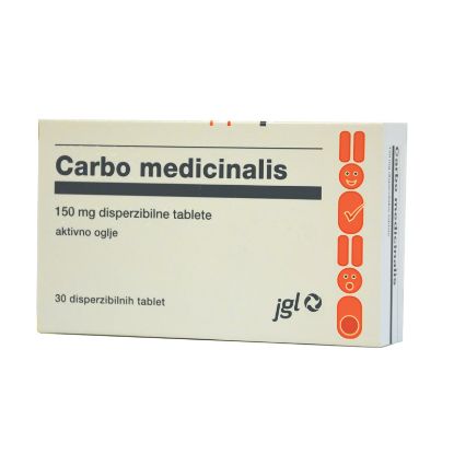 Slika Carbo medicinalis 150 mg (30 tablet medicinskega oglja)