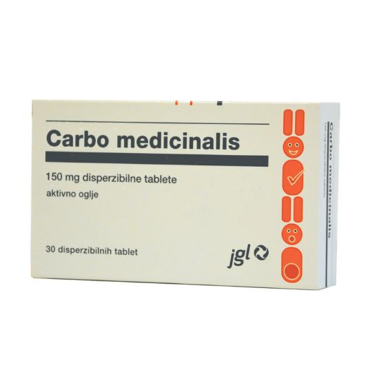 Slika Carbo medicinalis 150 mg (30 tablet medicinskega oglja)