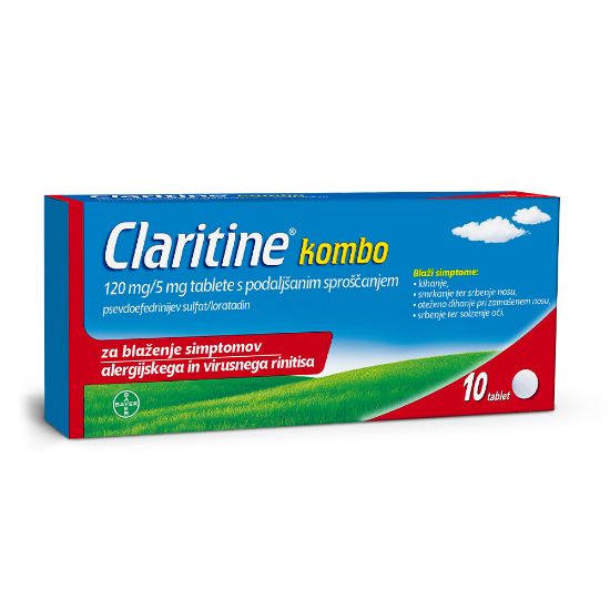 Slika Claritine kombo 120 mg/5 mg tablete s podaljšanim sproščanjem (10 tablet)