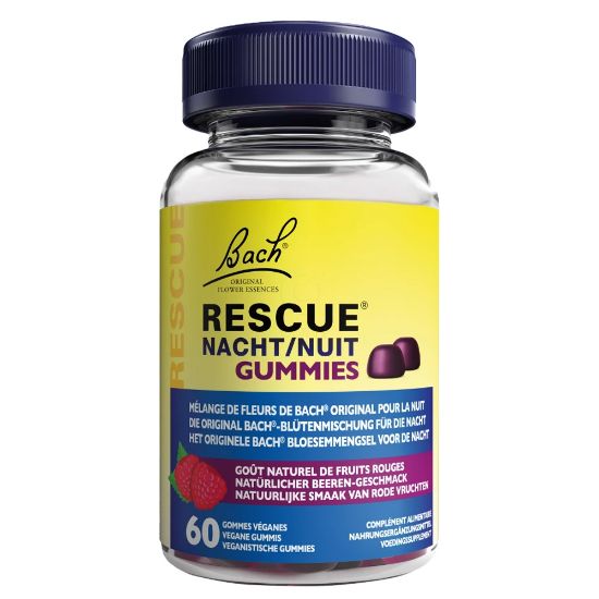 Slika Bach Rescue Gummie Night,  žvečljivi bonboni z okusom maline (60 bonbonov)