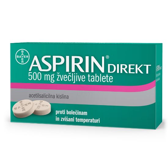 Slika Aspirin direkt 500 mg, žvečljive tablete (10 tablet)