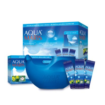 Slika Aqua Maris Talasoterapija, sistem za izpiranje nosu in sinusov (1 posoda + 30 vrečk)