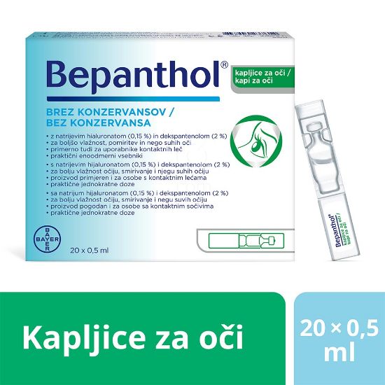 Slika Bepanthol, kapljice za oči (20 x 0,5 ml)