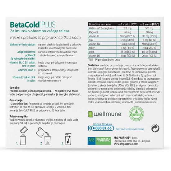 Slika BetaCold Plus, vrečke (10 x 3 g)