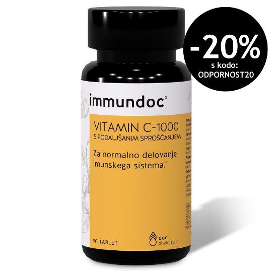 Slika Immundoc Vitamin C 1000, tablete s podaljšanim sproščanjem (90 tablet)