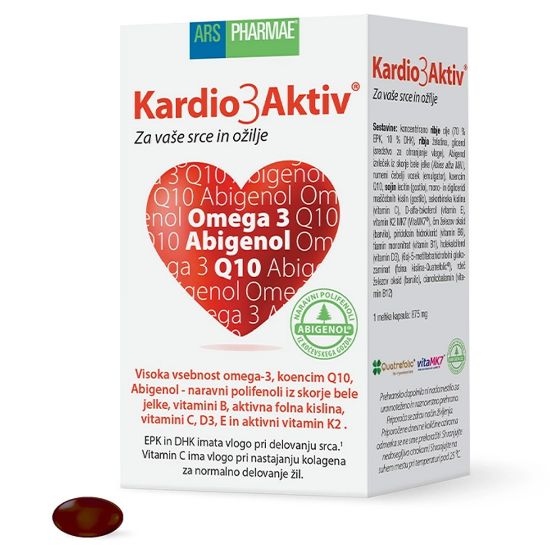 Slika Kardio3aktiv, mehke kapsule z omega-3, Abigenolom (30 kapsul)
