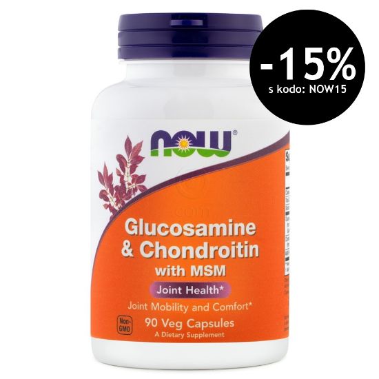 Slika NOW Glukozamin & Hondrotoin z MSM (90 kapsul)