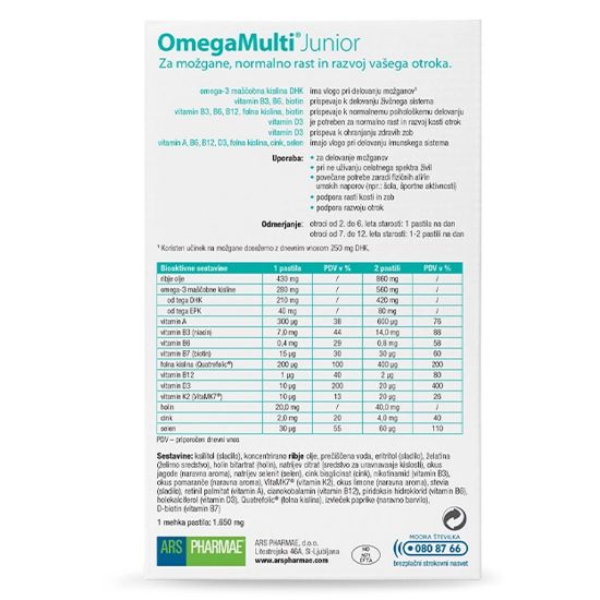 Slika OmegaMulti Junior Ars Pharmae (30 mehkih pastil)