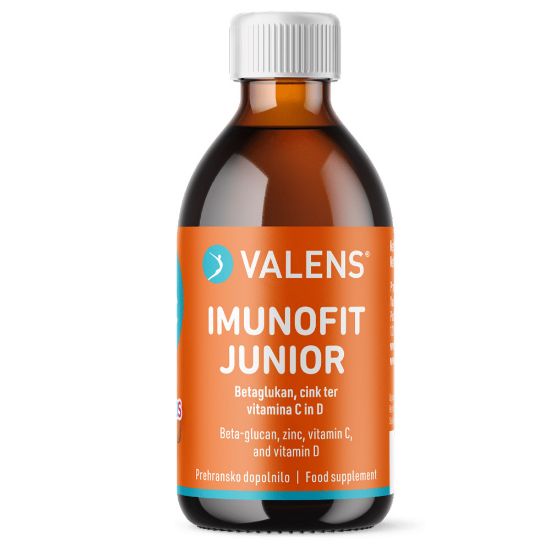 Slika Valens Imunofit Junior, tekočina z beta-glukani, cinkom in vitaminoma C in D (150 ml)