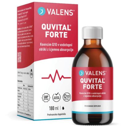 Slika Valens Quvital Q10 Forte tekočina z vitaminoma B1 in B2, okus jabolka (180 ml)