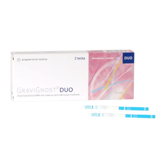 Slika Gravignost Duo, test za ugotavljanje nosečnosti (1 x 2 test)
