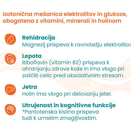 Slika Elotrans reload, izotonična mešanica elektrolitov in glukoze z okusom pomaranče - vrečke (15 x 7,57 g)